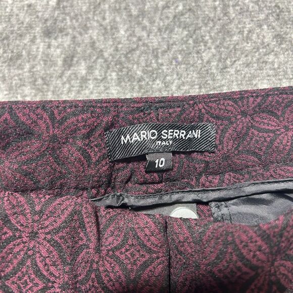 Mario Serrani Pants Italy Size 10 Burgundy Chino Ankle Casual Business Womens‎ - Picture 5 of 10